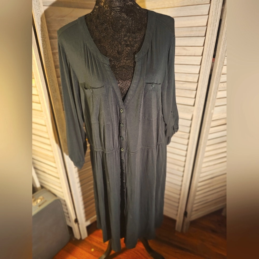 Torrid Dark Green soft zip front dress.